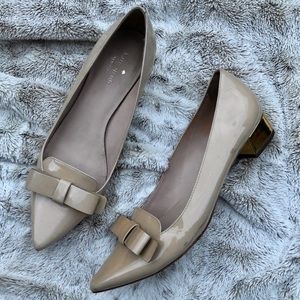kate spade | nude patent leather pumps